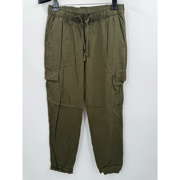 Gap MT Medium Tall Womens Easy Pants Green Cargo Drawstring Ankle Utility Casual - Picture 1 of 6